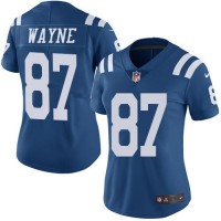 Nike Indianapolis Colts #87 Reggie Wayne Royal Blue Women's Stitched NFL Limited Rush Jersey