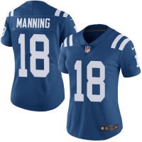 Nike Indianapolis Colts #18 Peyton Manning Royal Blue Team Color Women's Stitched NFL Vapor Untouchable Limited Jersey