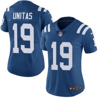 Nike Indianapolis Colts #19 Johnny Unitas Royal Blue Team Color Women's Stitched NFL Vapor Untouchable Limited Jersey