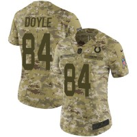 Nike Indianapolis Colts #84 Jack Doyle Camo Women's Stitched NFL Limited 2018 Salute to Service Jersey