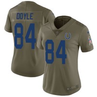 Nike Indianapolis Colts #84 Jack Doyle Olive Women's Stitched NFL Limited 2017 Salute to Service Jersey