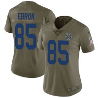 Nike Indianapolis Colts #85 Eric Ebron Olive Women's Stitched NFL Limited 2017 Salute to Service Jersey