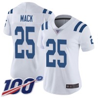 Nike Indianapolis Colts #25 Marlon Mack White Women's Stitched NFL 100th Season Vapor Limited Jersey
