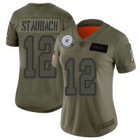 Nike Dallas Cowboys #12 Roger Staubach Camo Women's Stitched NFL Limited 2019 Salute to Service Jersey