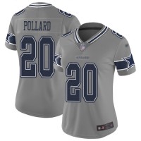 Nike Dallas Cowboys #20 Tony Pollard Gray Women's Stitched NFL Limited Inverted Legend Jersey