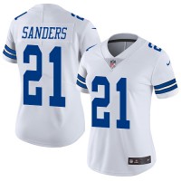 Nike Dallas Cowboys #21 Deion Sanders White Women's Stitched NFL Vapor Untouchable Limited Jersey