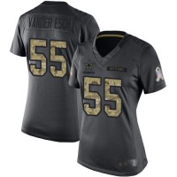 Nike Dallas Cowboys #55 Leighton Vander Esch Black Women's Stitched NFL Limited 2016 Salute to Service Jersey