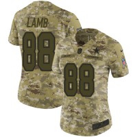 Nike Dallas Cowboys #88 CeeDee Lamb Camo Women's Stitched NFL Limited 2018 Salute To Service Jersey