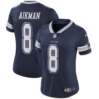 Nike Dallas Cowboys #8 Troy Aikman Navy Blue Team Color Women's Stitched NFL Vapor Untouchable Limited Jersey