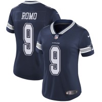 Nike Dallas Cowboys #9 Tony Romo Navy Blue Team Color Women's Stitched NFL Vapor Untouchable Limited Jersey