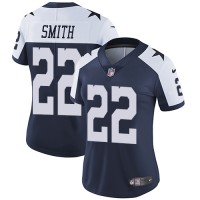 Nike Dallas Cowboys #22 Emmitt Smith Navy Blue Thanksgiving Women's Stitched NFL Vapor Untouchable Limited Throwback Jersey