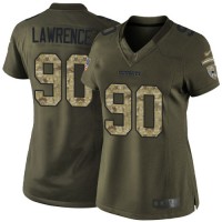 Nike Dallas Cowboys #90 Demarcus Lawrence Green Women's Stitched NFL Limited 2015 Salute to Service Jersey