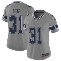 Nike Dallas Cowboys #31 Trevon Diggs Gray Women's Stitched NFL Limited Inverted Legend Jersey