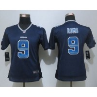 Nike Dallas Cowboys #9 Tony Romo Navy Blue Team Color Women's Stitched NFL Elite Strobe Jersey