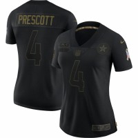 Dallas Dallas Cowboys #4 Dak Prescott Nike Women's 2020 Salute To Service Limited Jersey Black
