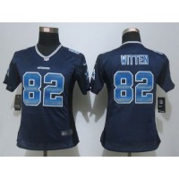 Nike Dallas Cowboys #82 Jason Witten Navy Blue Team Color Women's Stitched NFL Elite Strobe Jersey