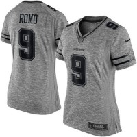 Nike Dallas Cowboys #9 Tony Romo Gray Women's Stitched NFL Limited Gridiron Gray Jersey