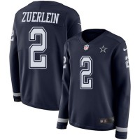 Nike Dallas Cowboys #2 Greg Zuerlein Navy Blue Team Color Women's Stitched NFL Limited Therma Long Sleeve Jersey