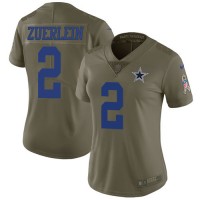 Nike Dallas Cowboys #2 Greg Zuerlein Olive Women's Stitched NFL Limited 2017 Salute To Service Jersey