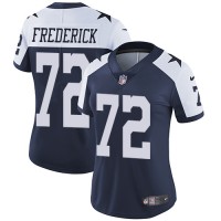 Nike Dallas Cowboys #72 Travis Frederick Navy Blue Thanksgiving Women's Stitched NFL Vapor Untouchable Limited Throwback Jersey