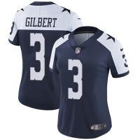 Nike Dallas Cowboys #3 Garrett Gilbert Navy Blue Thanksgiving Women's Stitched NFL Vapor Throwback Limited Jersey