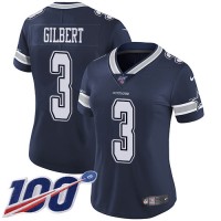 Nike Dallas Cowboys #3 Garrett Gilbert Navy Blue Team Color Women's Stitched NFL 100th Season Vapor Untouchable Limited Jersey