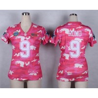 Nike Dallas Cowboys #9 Tony Romo Pink Women's Stitched NFL Elite Camo Fashion Jersey