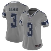 Nike Dallas Cowboys #3 Garrett Gilbert Gray Women's Stitched NFL Limited Inverted Legend Jersey