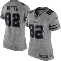 Nike Dallas Cowboys #82 Jason Witten Gray Women's Stitched NFL Limited Gridiron Gray Jersey