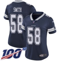 Nike Dallas Cowboys #58 Aldon Smith Navy Blue Team Color Women's Stitched NFL 100th Season Vapor Untouchable Limited Jersey