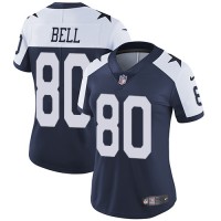 Nike Dallas Cowboys #80 Blake Bell Navy Blue Thanksgiving Women's Stitched NFL Vapor Throwback Limited Jersey