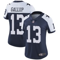 Nike Dallas Cowboys #13 Michael Gallup Navy Blue Thanksgiving Women's Stitched NFL Vapor Untouchable Limited Throwback Jersey