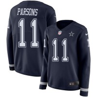 Nike Dallas Cowboys #11 Micah Parsons Navy Blue Team Color Women's Stitched NFL Limited Therma Long Sleeve Jersey