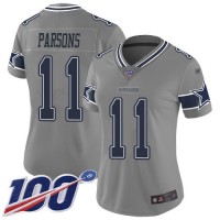 Nike Dallas Cowboys #11 Micah Parsons Gray Women's Stitched NFL Limited Inverted Legend 100th Season Jersey