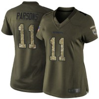 Nike Dallas Cowboys #11 Micah Parsons Green Women's Stitched NFL Limited 2015 Salute to Service Jersey