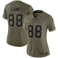 Dallas Dallas Cowboys #88 Ceedee Lamb Nike Women's 2022 Salute To Service Limited Jersey - Olive