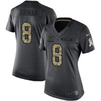 Nike Dallas Cowboys #8 Troy Aikman Black Women's Stitched NFL Limited 2016 Salute to Service Jersey