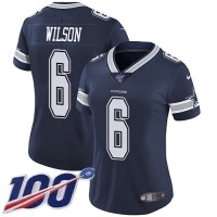 Nike Dallas Cowboys #6 Donovan Wilson Navy Blue Team Color Women's Stitched NFL 100th Season Vapor Untouchable Limited Jersey