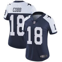 Nike Dallas Cowboys #18 Randall Cobb Navy Blue Thanksgiving Women's Stitched NFL Vapor Untouchable Limited Throwback Jersey