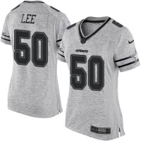 Nike Dallas Cowboys #50 Sean Lee Gray Women's Stitched NFL Limited Gridiron Gray II Jersey