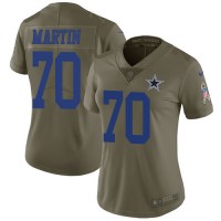 Nike Dallas Cowboys #70 Zack Martin Olive Women's Stitched NFL Limited 2017 Salute to Service Jersey