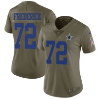 Nike Dallas Cowboys #72 Travis Frederick Olive Women's Stitched NFL Limited 2017 Salute to Service Jersey
