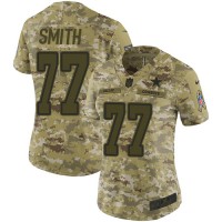 Nike Dallas Cowboys #77 Tyron Smith Camo Women's Stitched NFL Limited 2018 Salute to Service Jersey