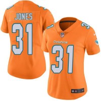 Nike Miami Dolphins #31 Byron Jones Orange Women's Stitched NFL Limited Rush Jersey