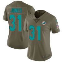 Nike Miami Dolphins #31 Byron Jones Olive Women's Stitched NFL Limited 2017 Salute To Service Jersey