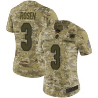 Nike Miami Dolphins #3 Josh Rosen Camo Women's Stitched NFL Limited 2018 Salute to Service Jersey