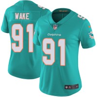 Nike Miami Dolphins #91 Cameron Wake Aqua Green Team Color Women's Stitched NFL Vapor Untouchable Limited Jersey