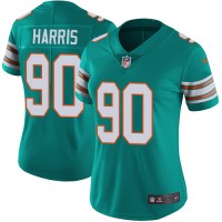 Nike Miami Dolphins #90 Charles Harris Aqua Green Alternate Women's Stitched NFL Vapor Untouchable Limited Jersey