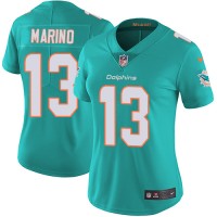 Nike Miami Dolphins #13 Dan Marino Aqua Green Team Color Women's Stitched NFL Vapor Untouchable Limited Jersey