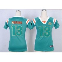 Nike Miami Dolphins #13 Dan Marino Aqua Green Team Color Women's Stitched NFL Elite Draft Him Shimmer Jersey